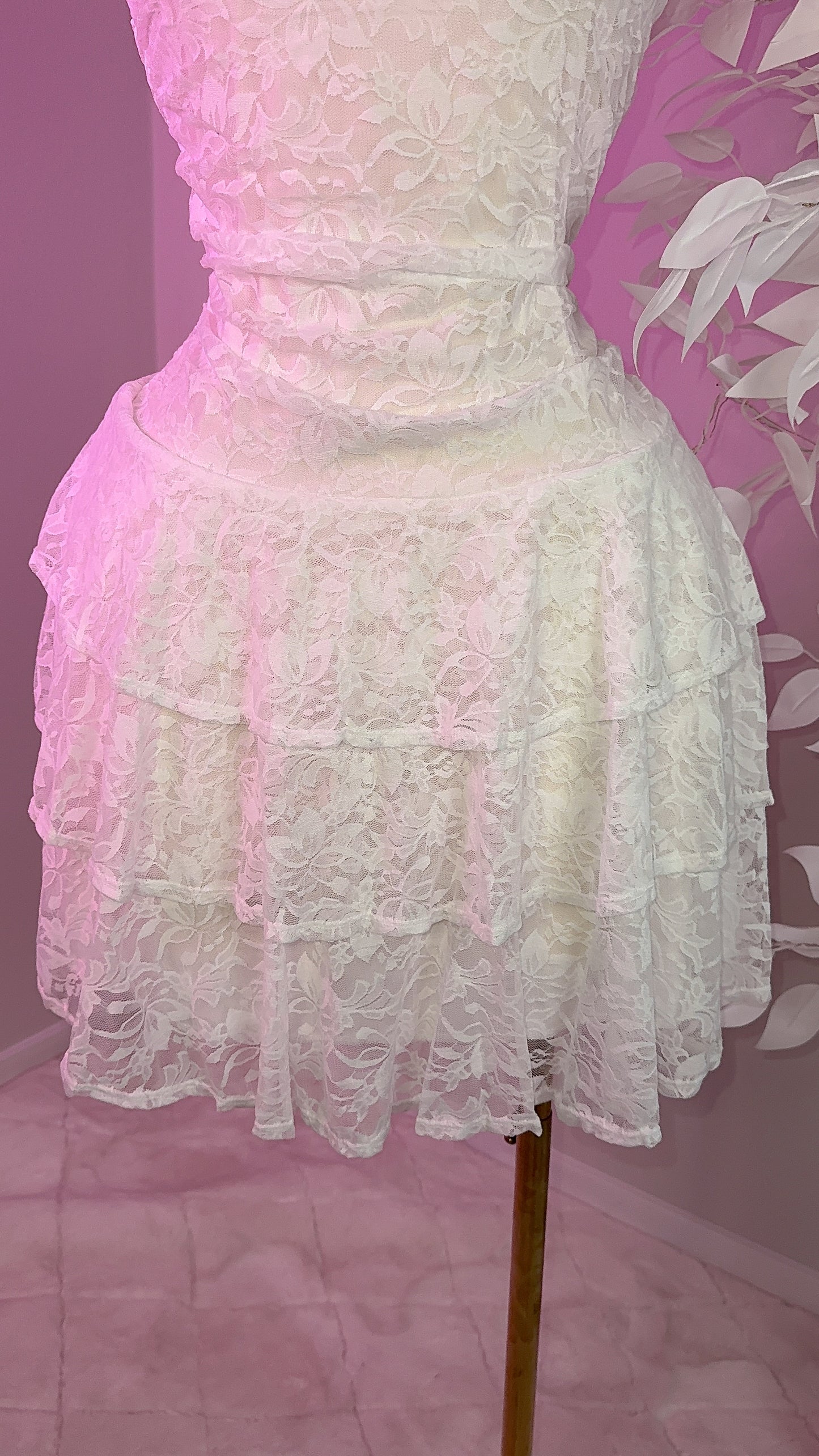 Angelica Lace Dress - White - Plus Size