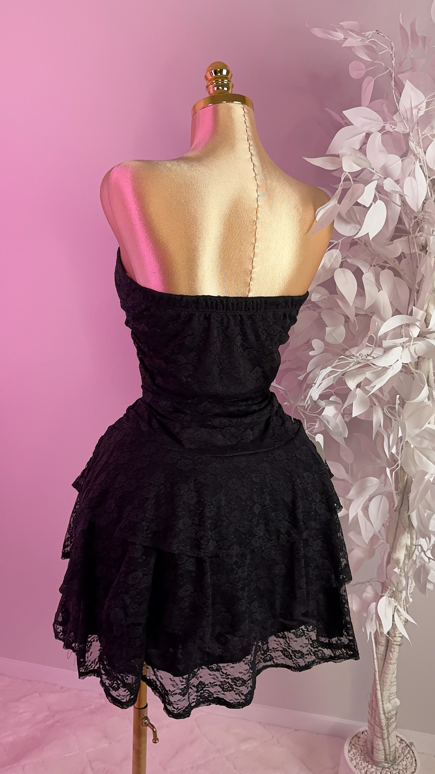 Angelica Lace Dress - Black - Plus Size