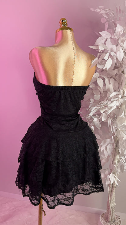 Angelica Lace Dress - Black - Plus Size