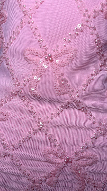 Yvette Sequin Coquette Dress - Pink (PRE ORDER 10/22)