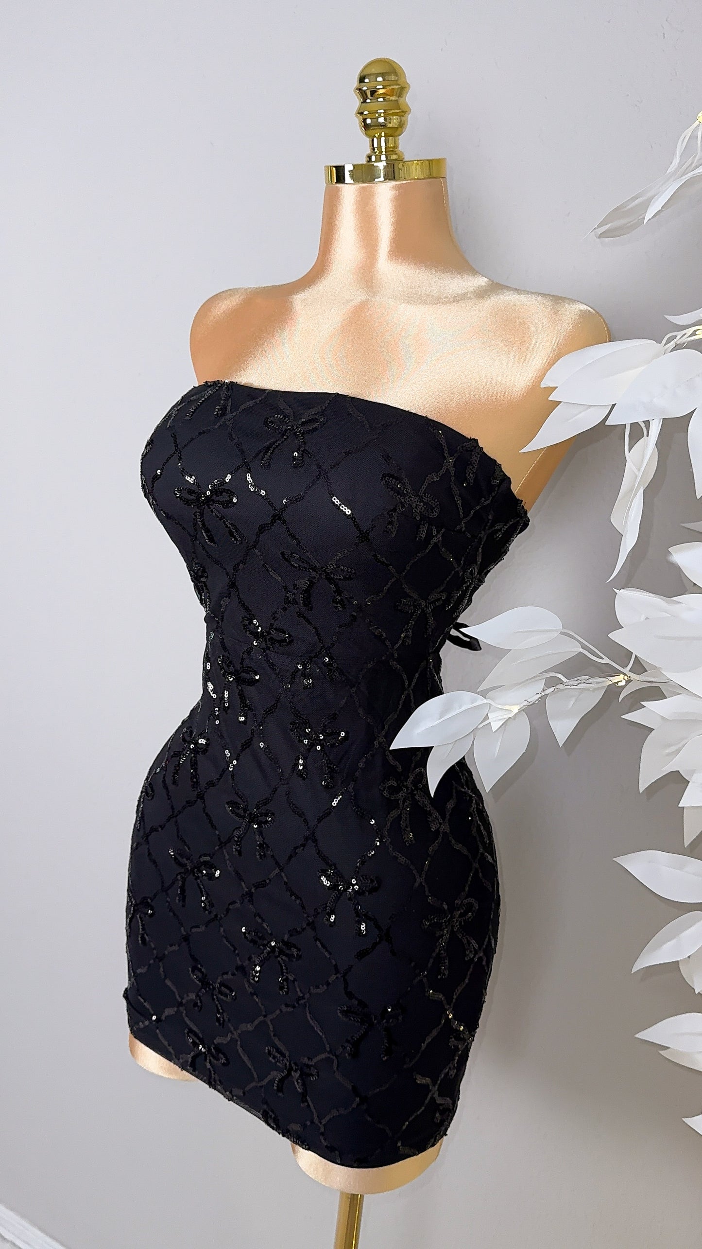 Esme Sequin Coquette Dress - Black