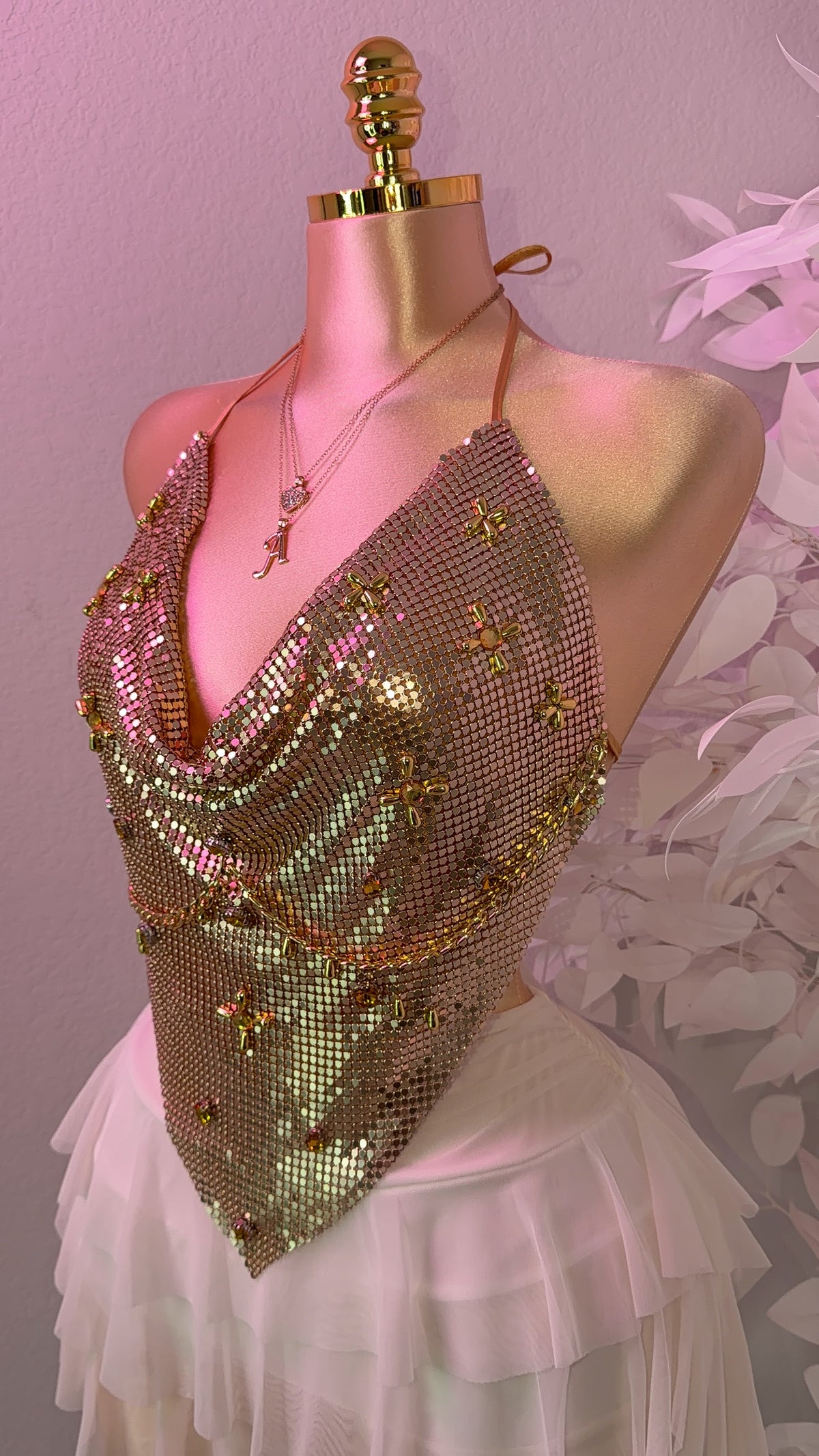 Te Olvido Metallic Top - Gold