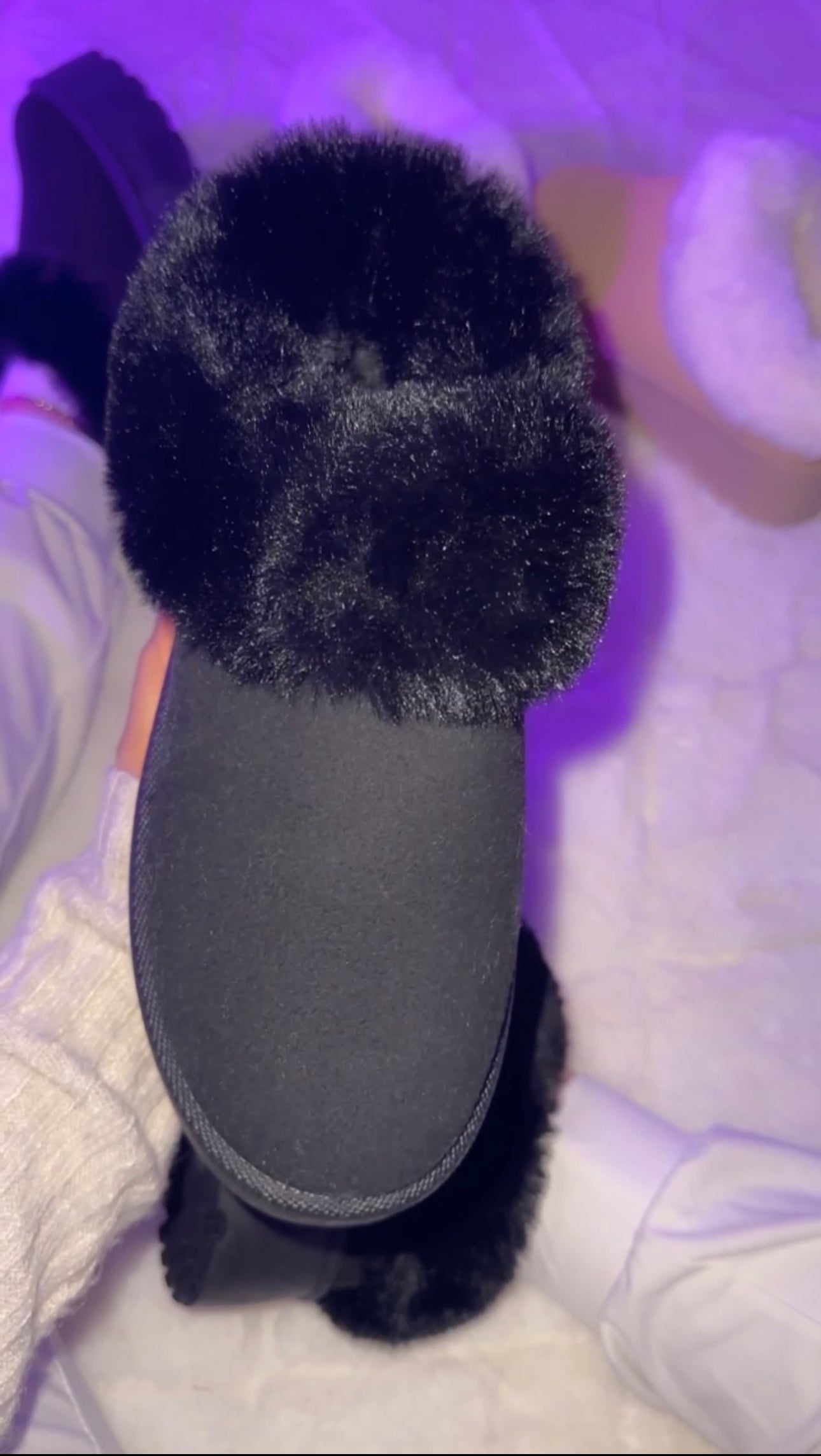 Cozy Feels Faux Fur Boots - Black
