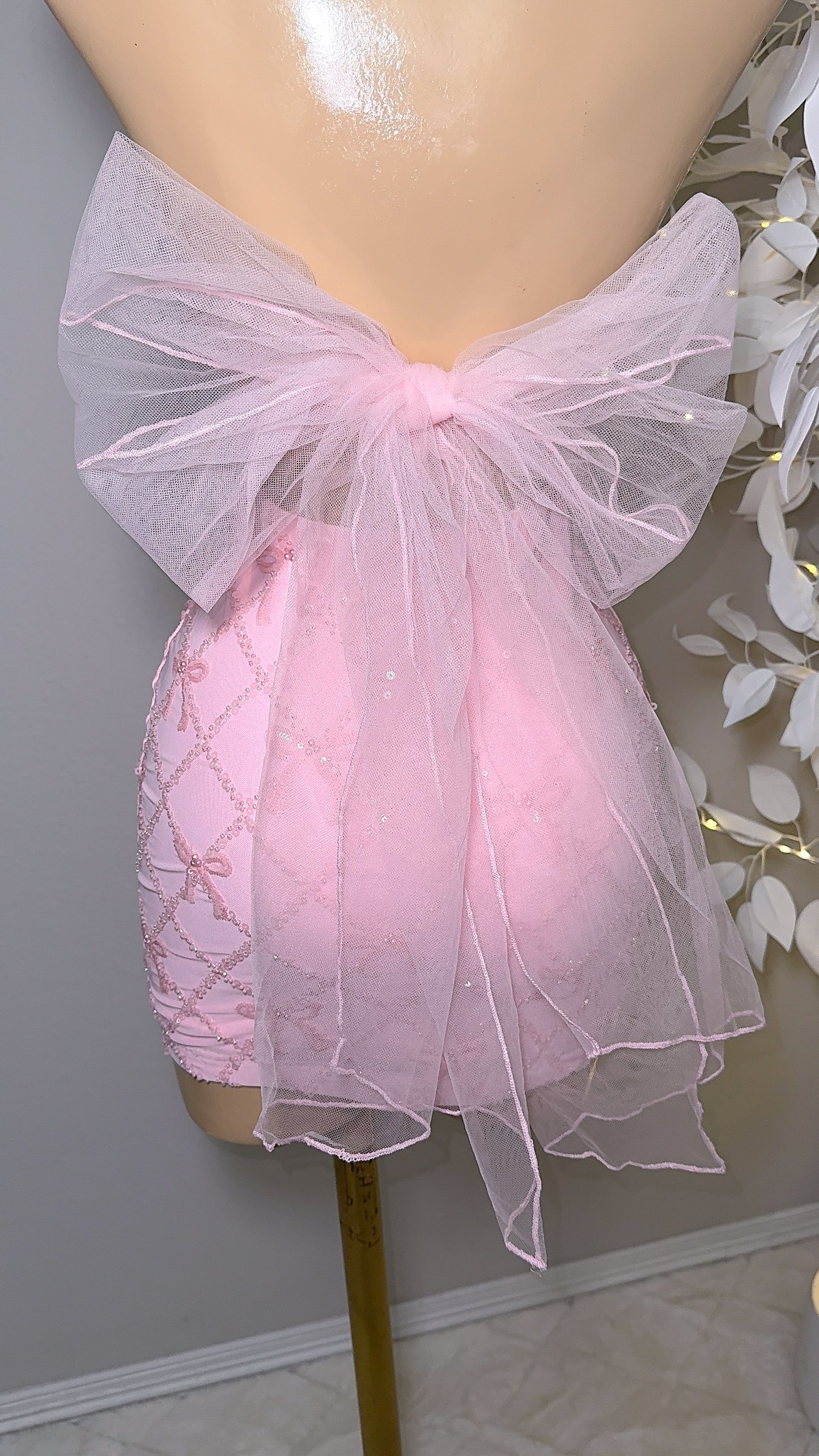 Yvette Sequin Coquette Dress - Pink