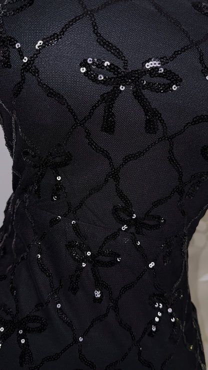 Esme Sequin Coquette Dress - Black