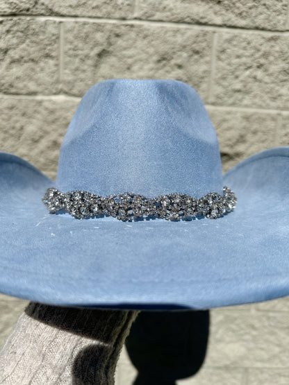 Celina Rhinestone Hat - Blue
