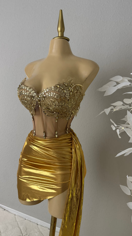 Arlet Skirt Set - Gold