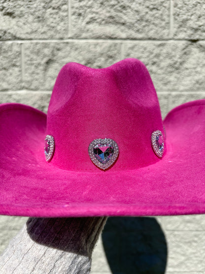 Rosa Heart Western Hat - Fuchsia 
