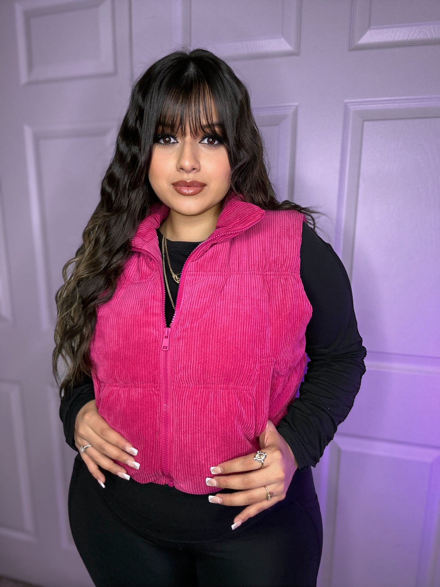 Audrey Corduroy Vest - Pink