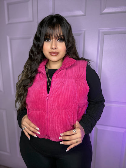 Audrey Corduroy Vest - Pink