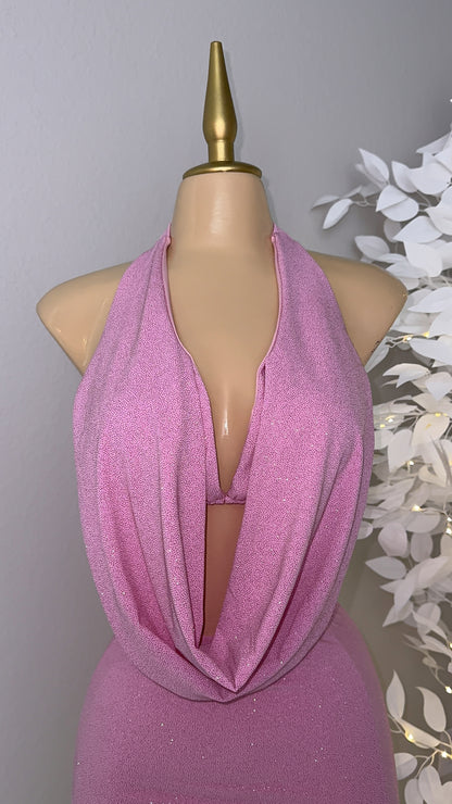 Arianna Glitter Skirt Set - Pink