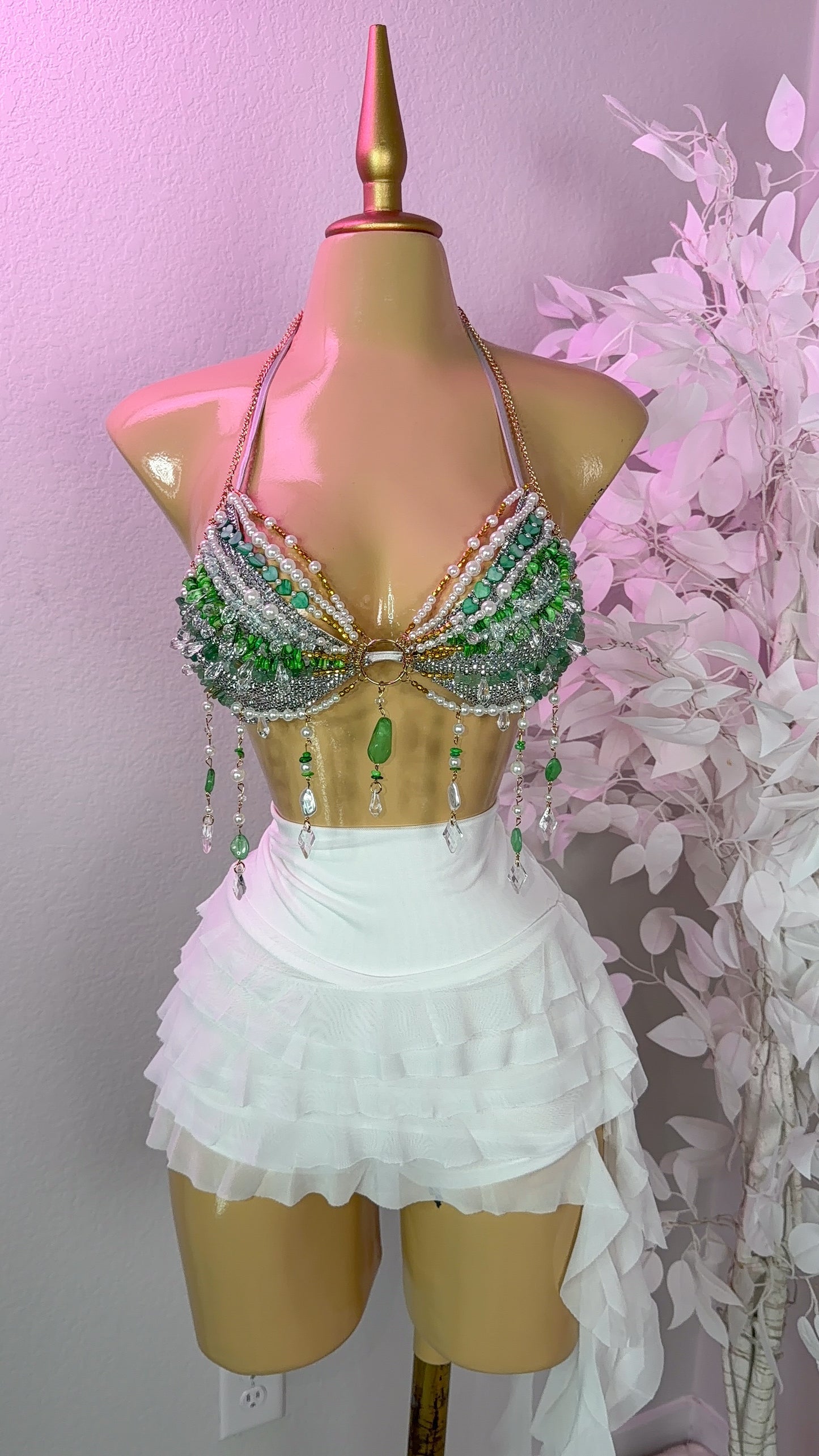 Bby Wow Beaded Top - Green