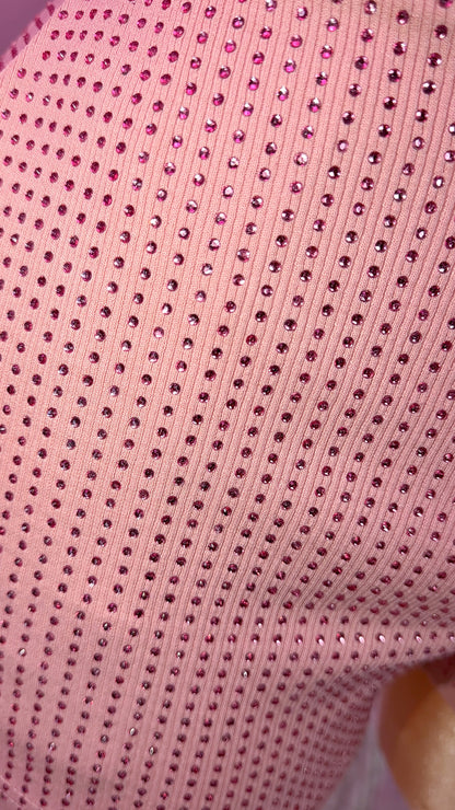 Bichota Rhinestone Shorts - Pink