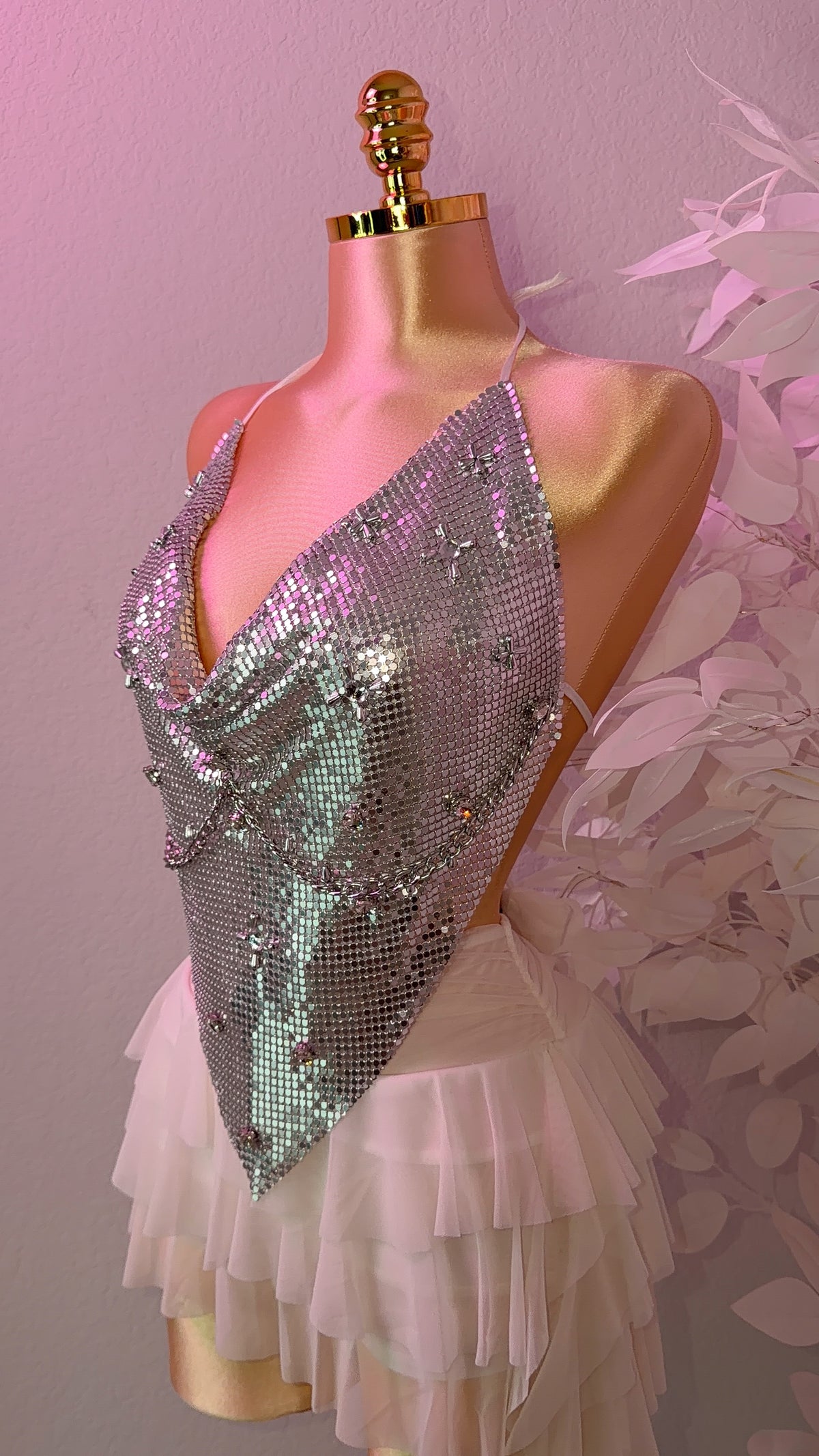 Te Olvido Metallic Top - Silver