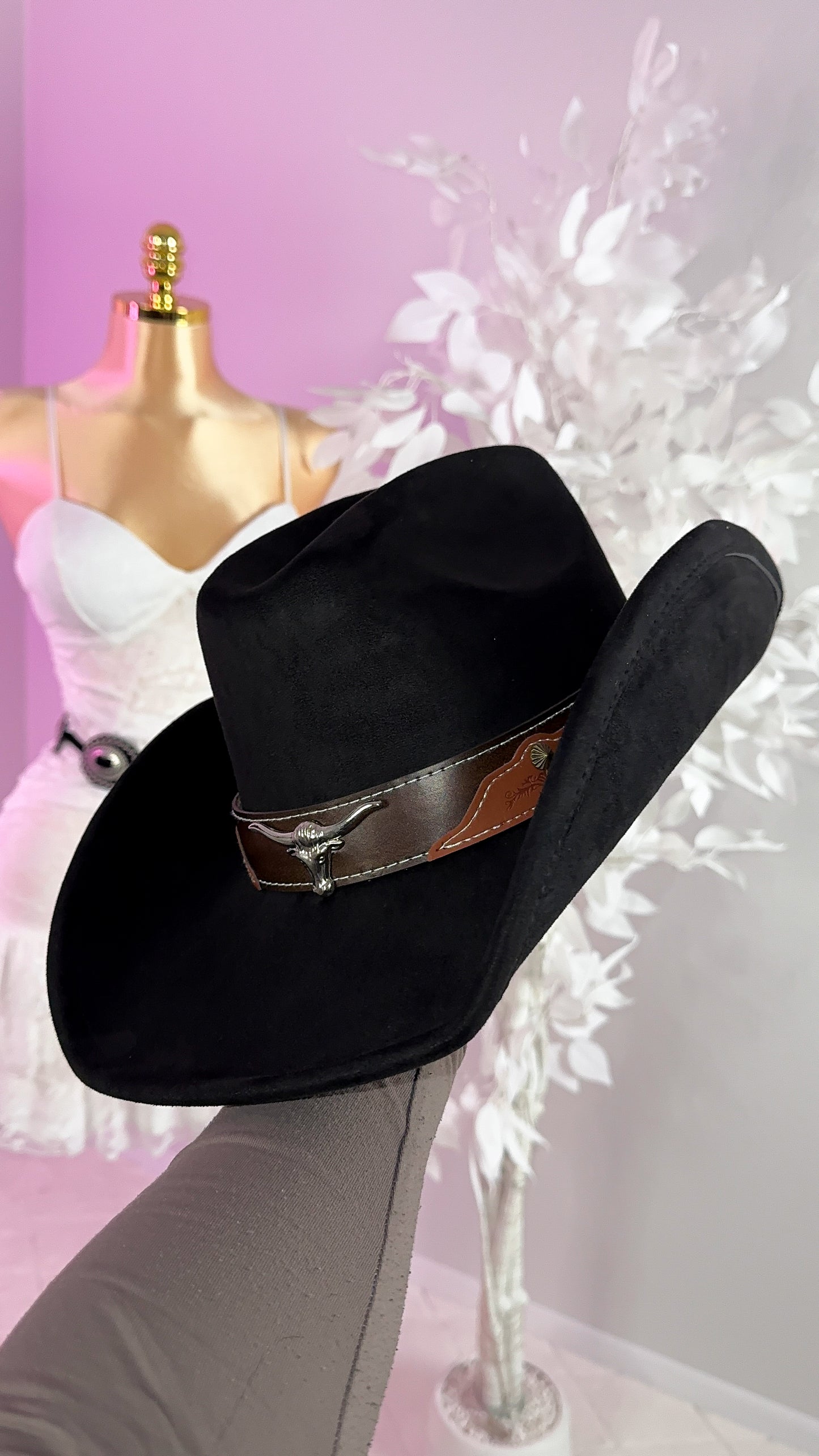 Longhorn Western Hat - Black