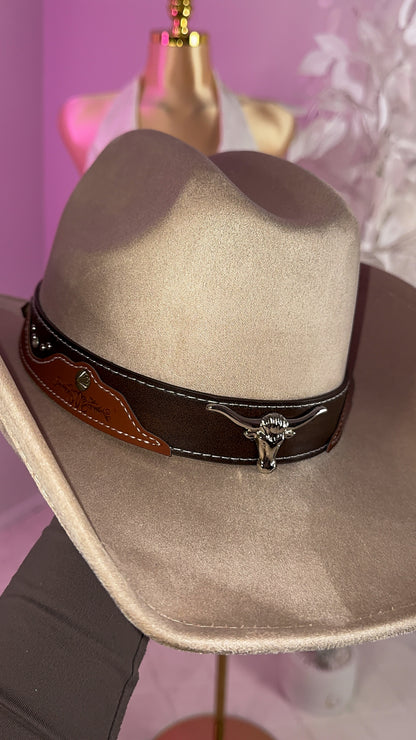 Longhorn Western Hat - Taupe