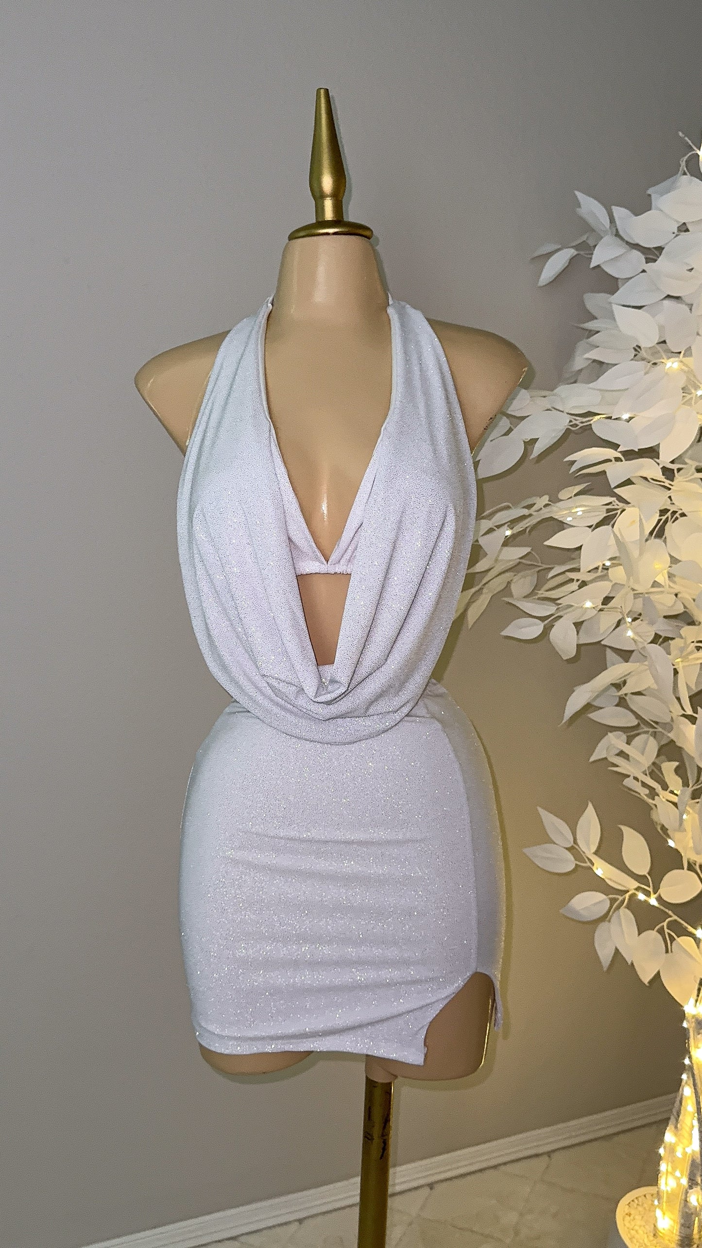 Arianna Glitter Skirt Set - White