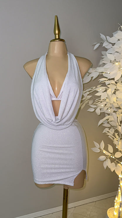 Arianna Glitter Skirt Set - White