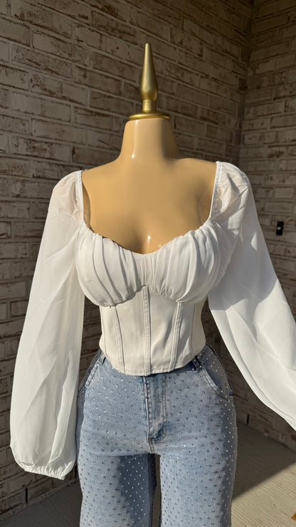 Top estilo corsé de piel sintética Luna