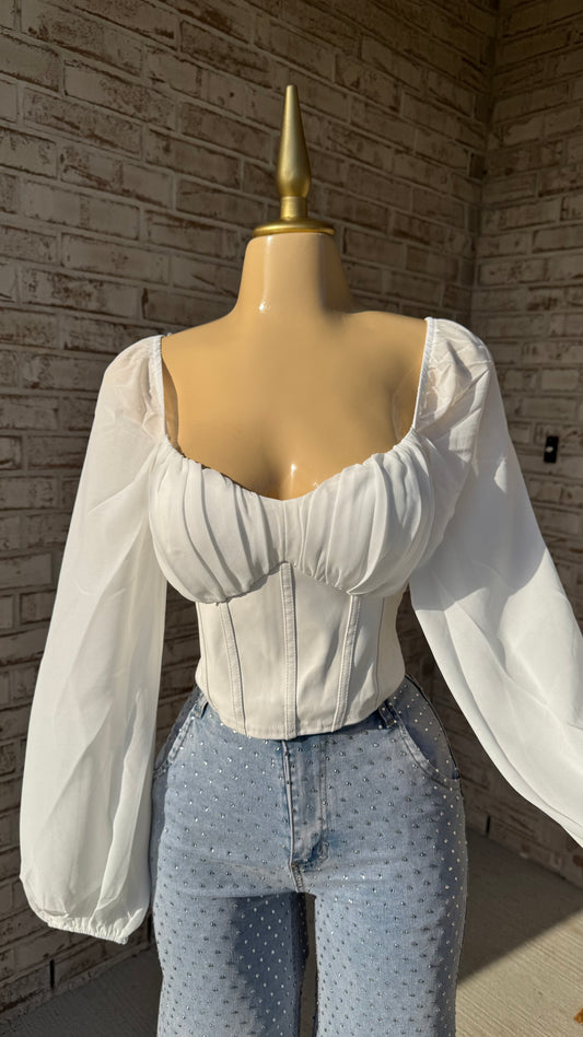 Luna Faux Leather Corset Top