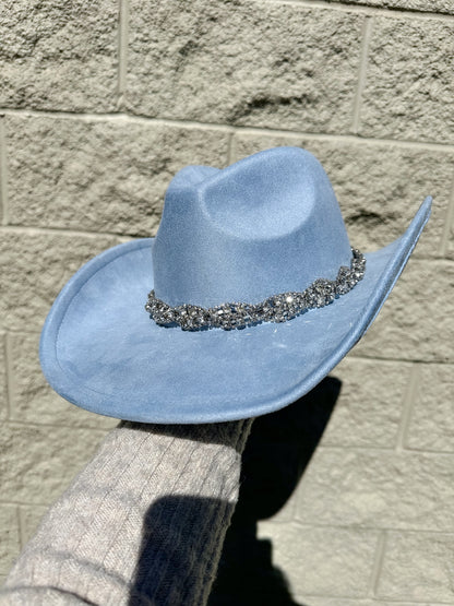 Celina Rhinestone Hat - Blue