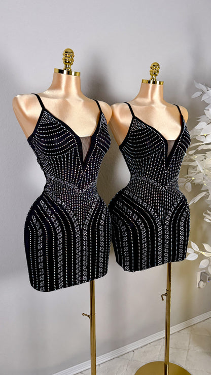 Natalia Rhinestone Dress - Plus Size Available