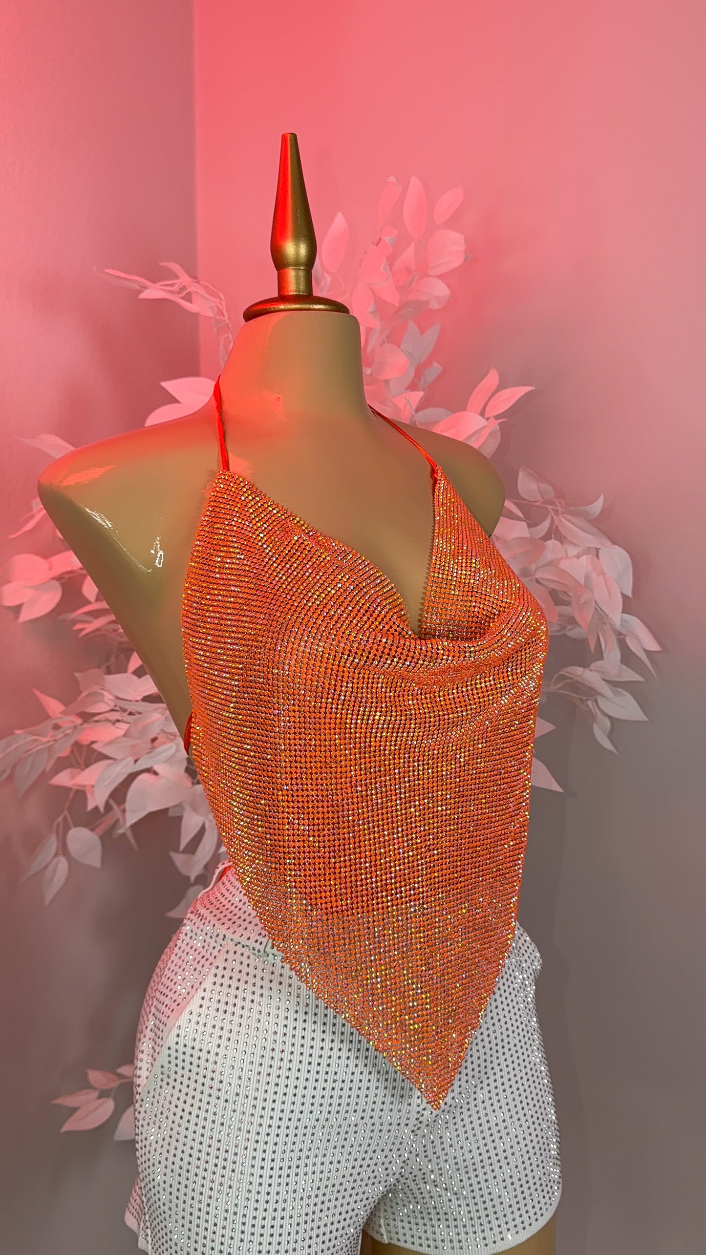 Provenza Rhinestone Top - Orange