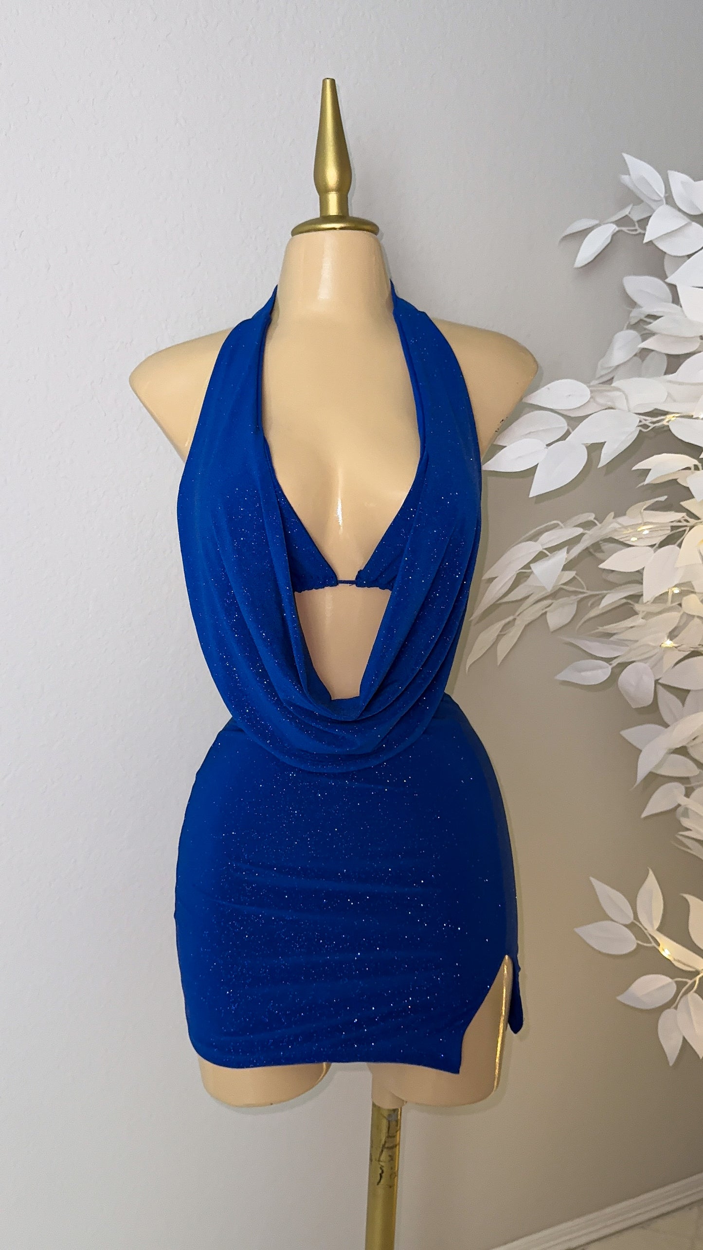 Arianna Glitter Skirt Set - Blue