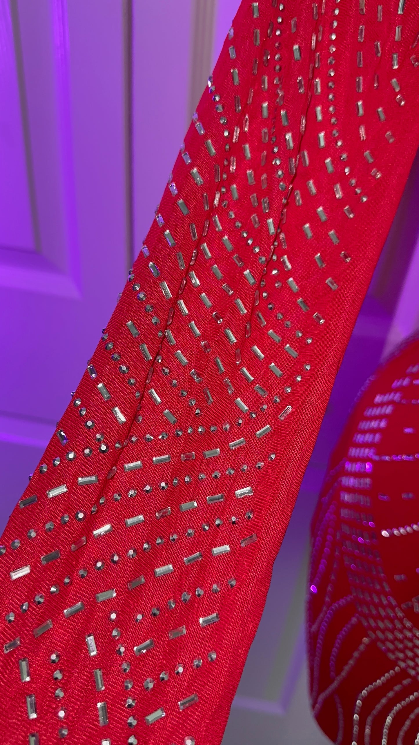Genesis Rhinestone Dress - Red  (Plus Size Available)