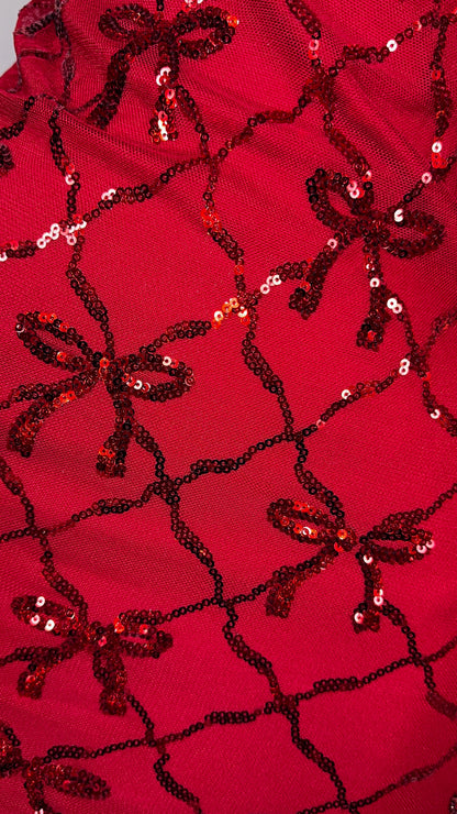 Esme Sequin Coquette Dress - Red