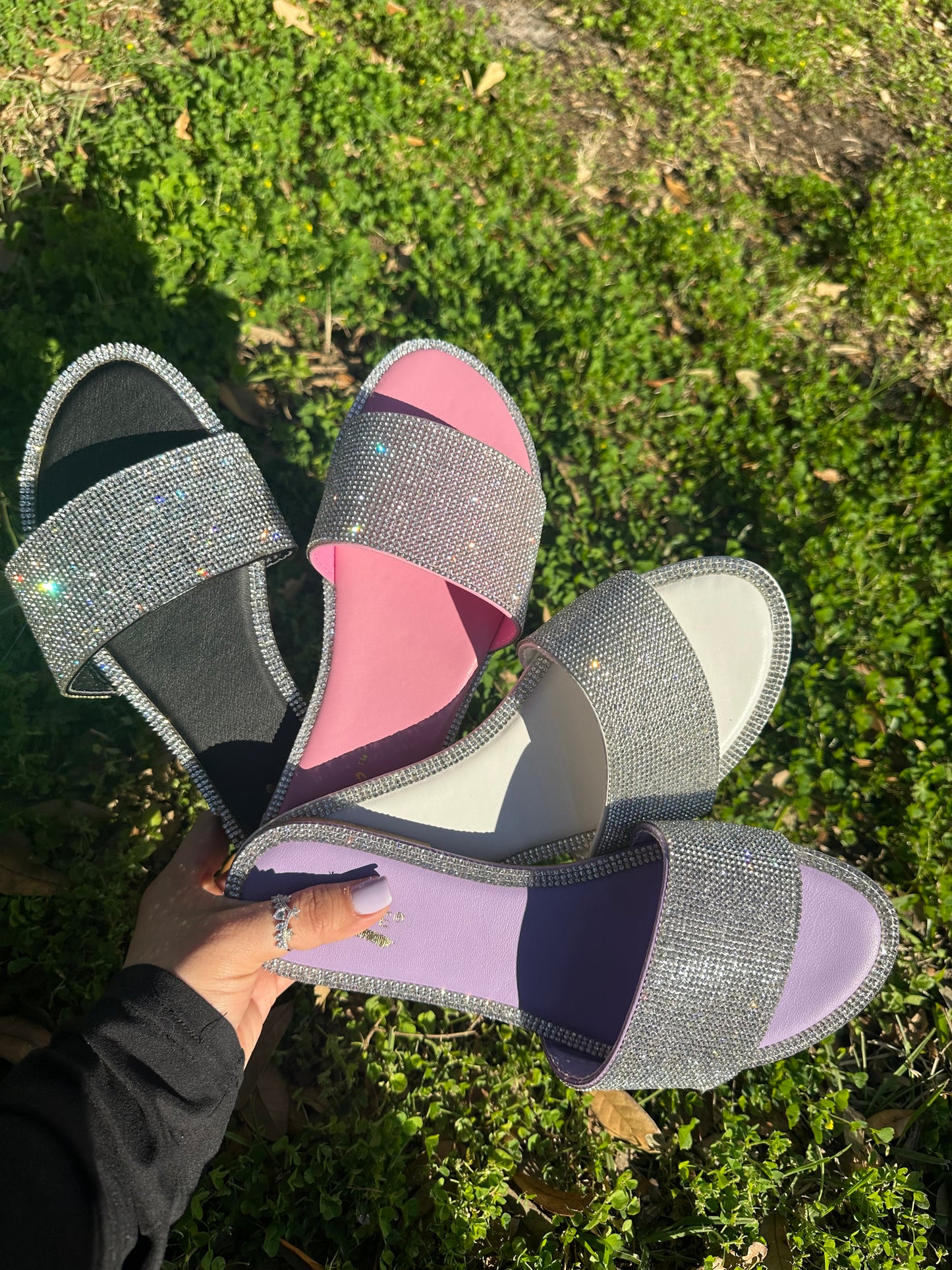 Amelia Rhinestone Sandals - Pink