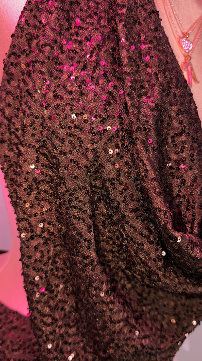 Nina Sequin Dress - Brown