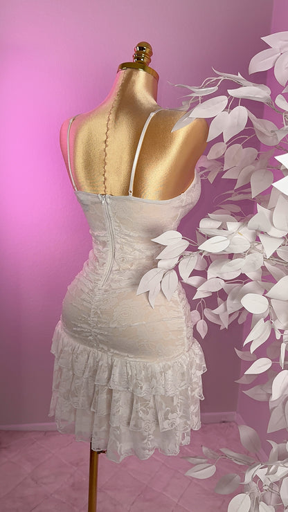 Veronica Lace Mini Dress - White