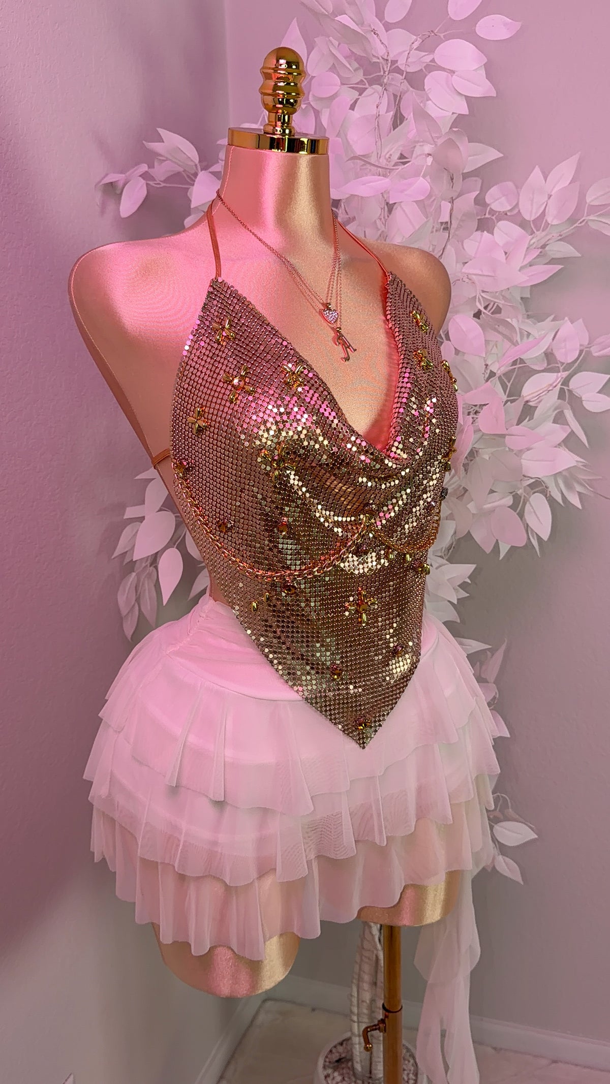 Te Olvido Metallic Top - Gold