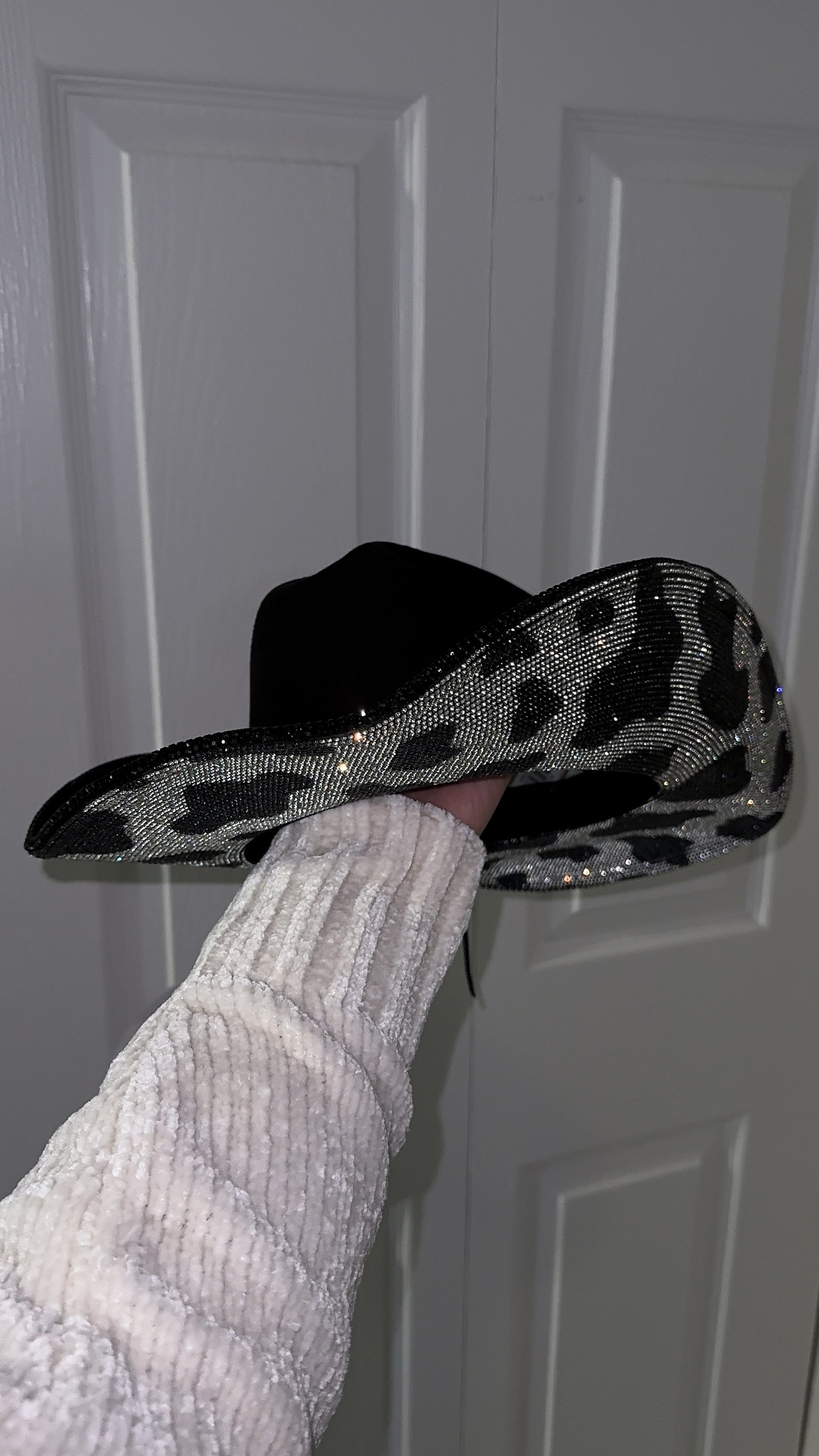 Amy Rhinestone Western Hat - Cow Print