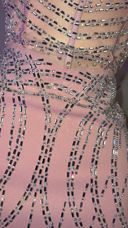 Vane Rhinestone Dress - Pink