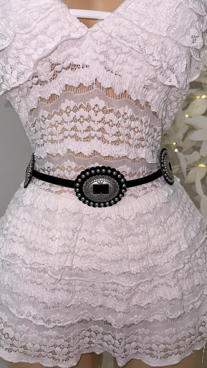 Linda Concho Western Belt - Black