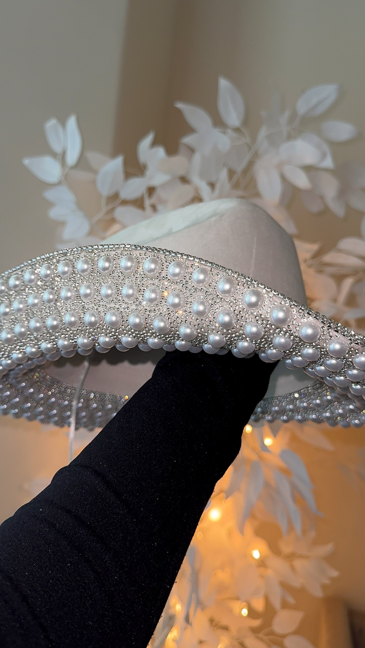 Jasmine Rhinestone/Pearl Western Hat - White