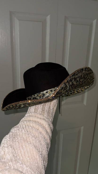 Leopard Rhinestone Western Hat