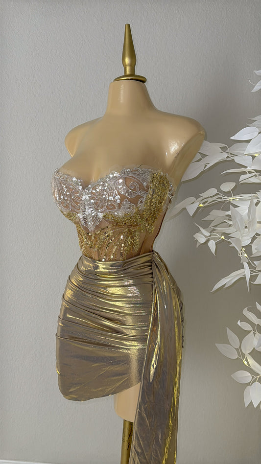 Aurora Skirt Set - Champagne