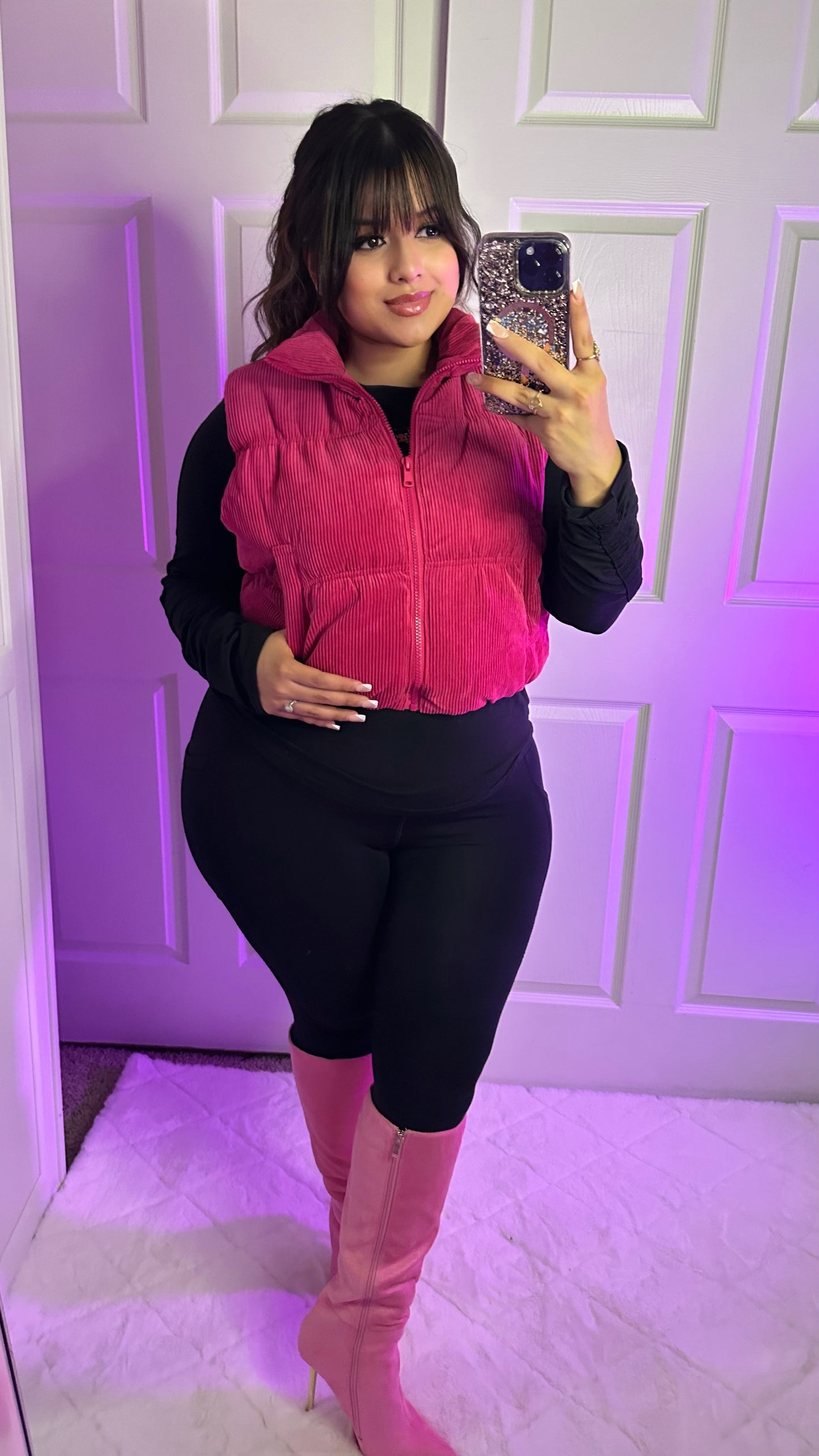 Audrey Corduroy Vest - Pink