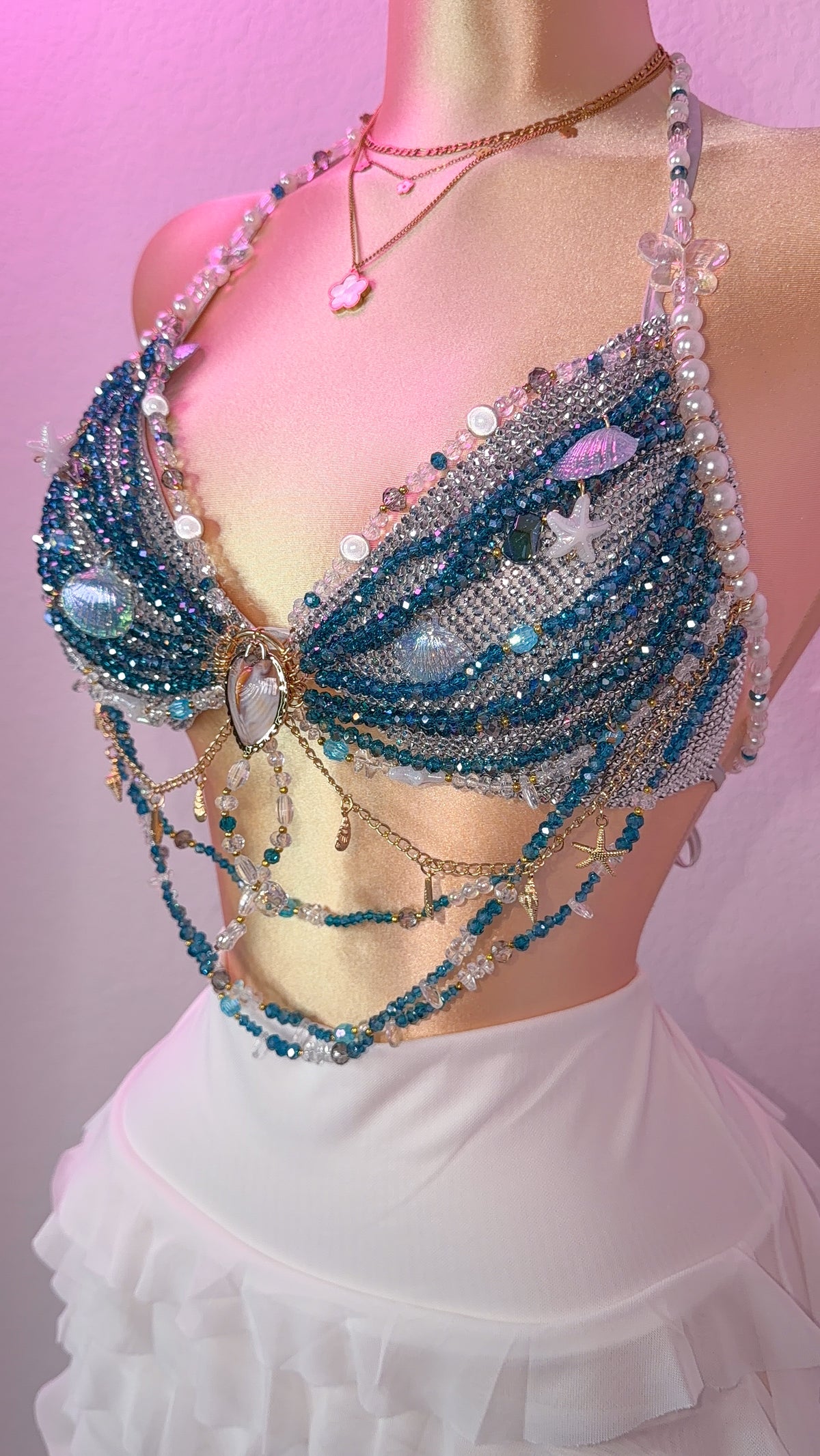 Tropi Beaded Top - Blue