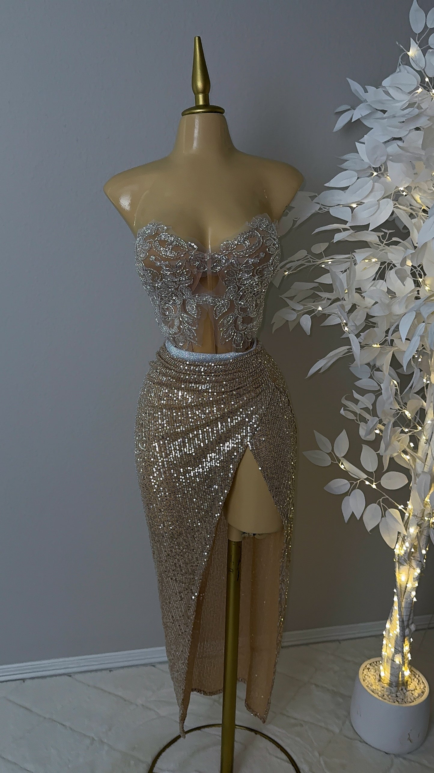 Athena Skirt Set - Gold