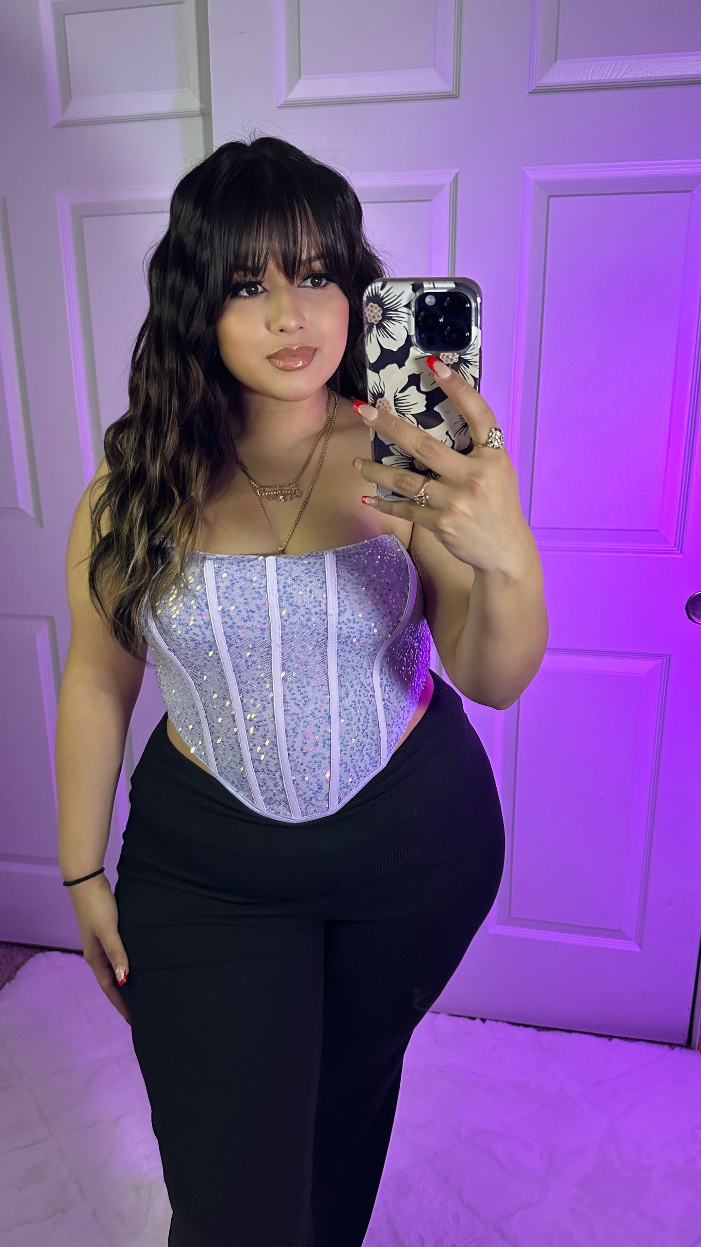 Tú Amor Sequin Corset - Lavender