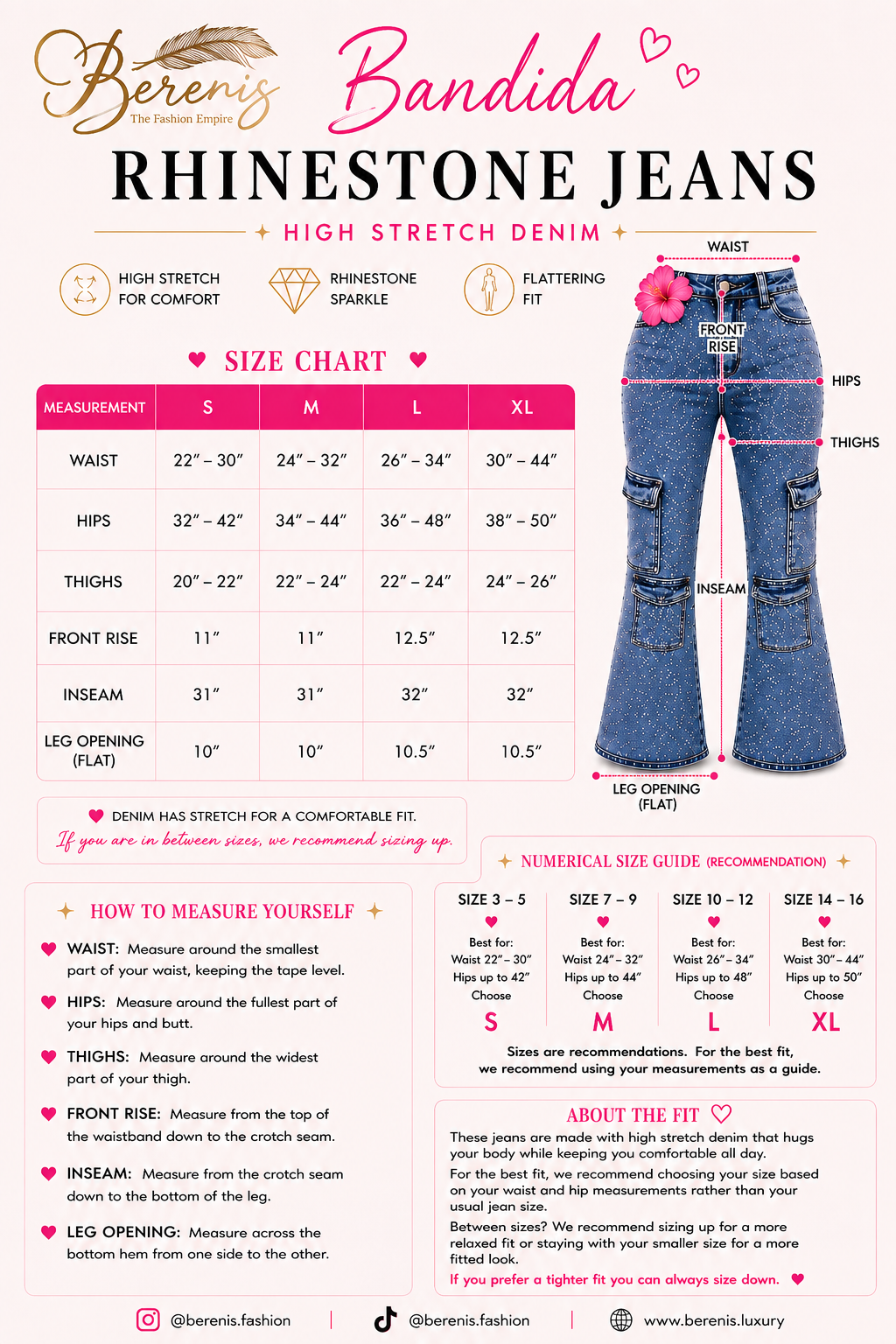 Bandida Rhinestone Cargo Jeans