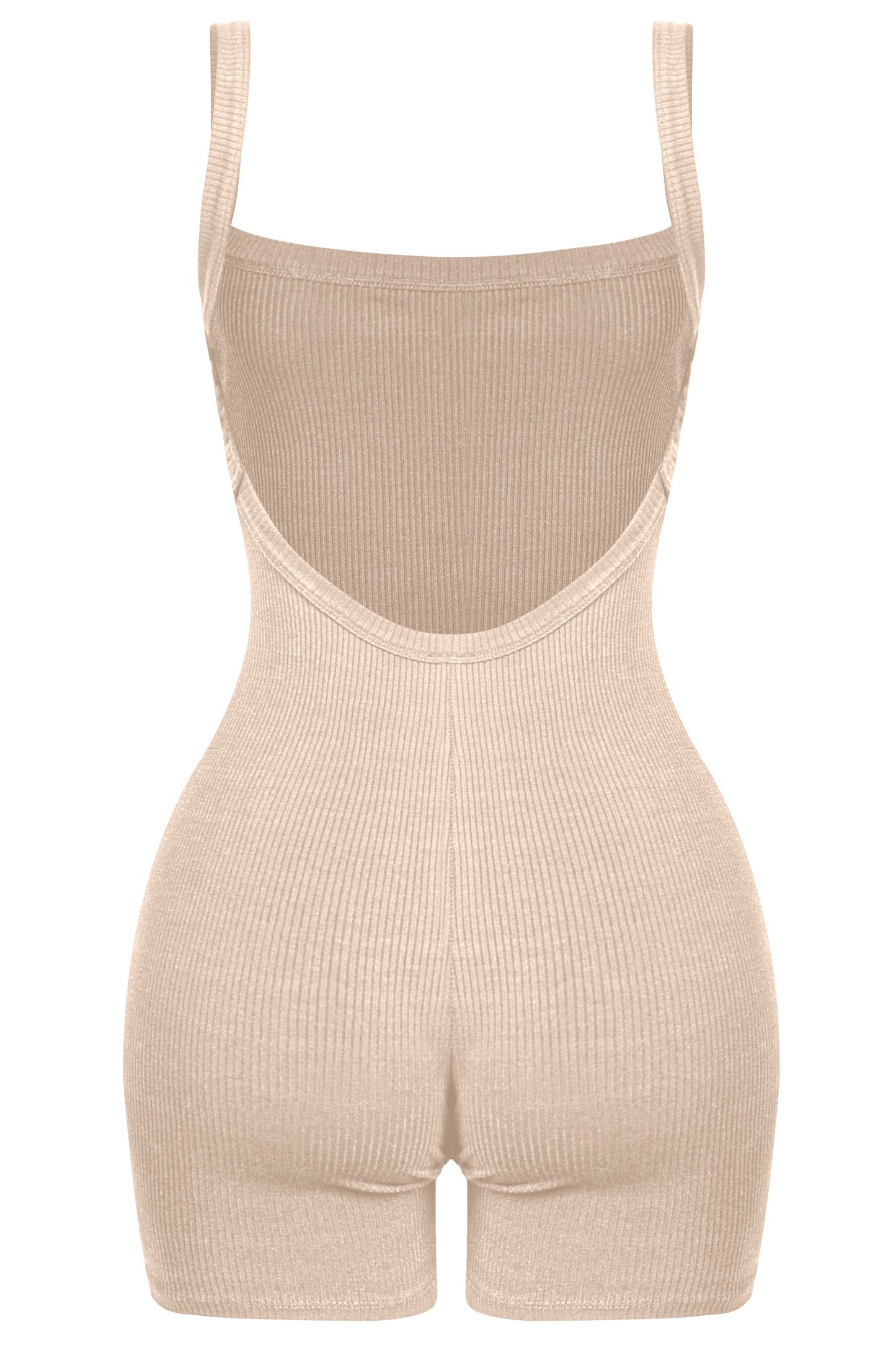 Keyli Ribbed Romper - Beige