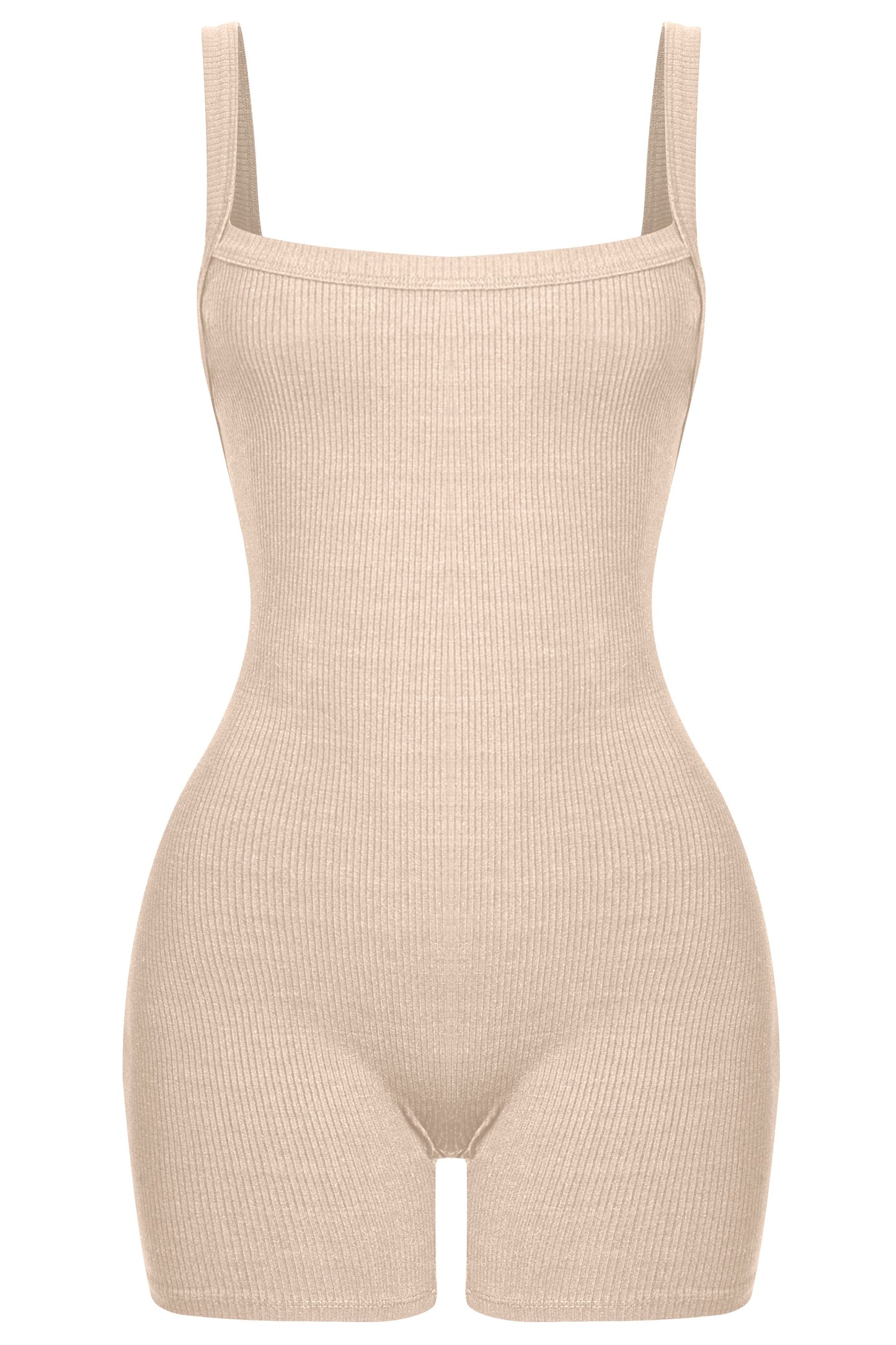 Keyli Ribbed Romper - Beige