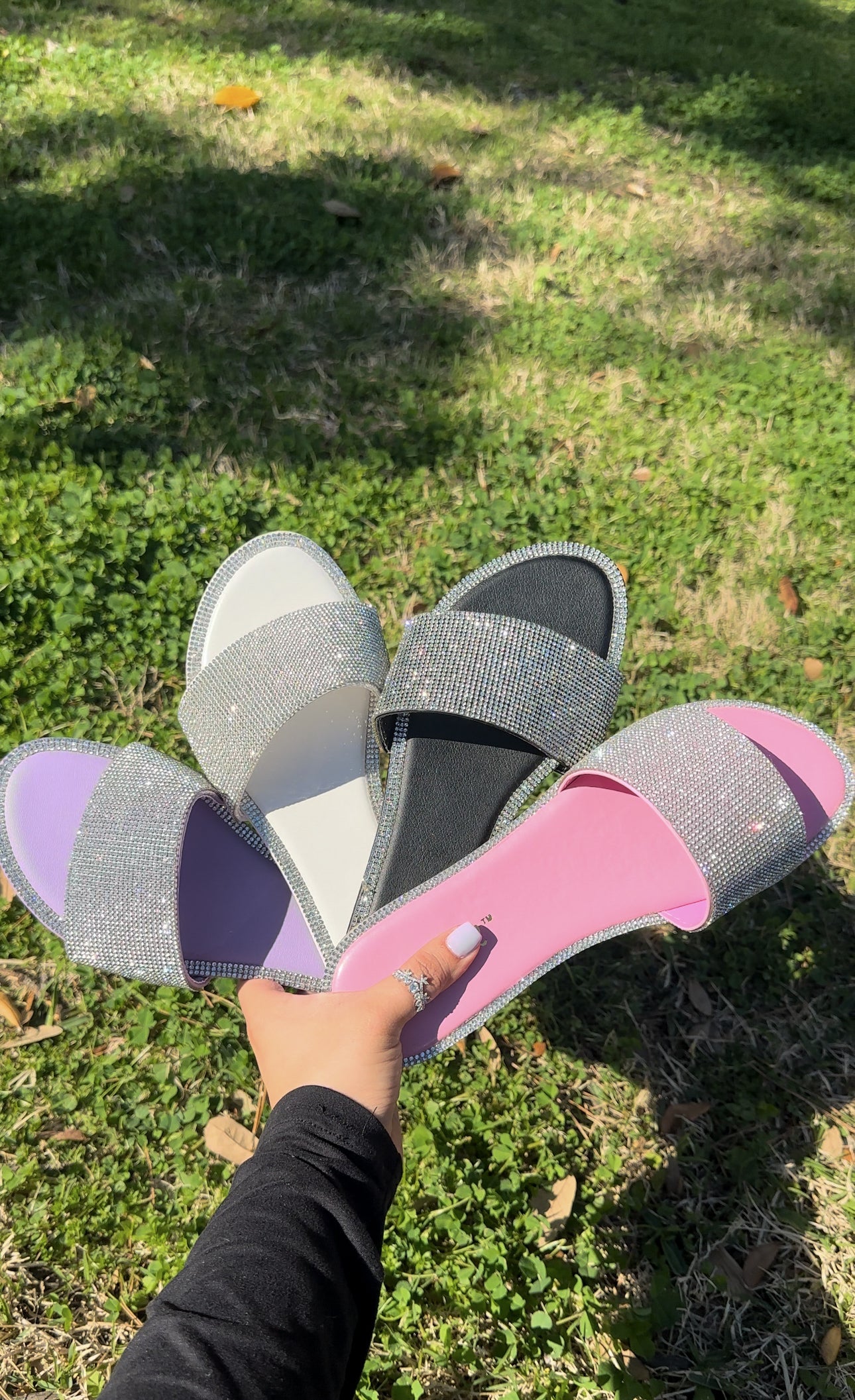 Amelia Rhinestone Sandals - Pink