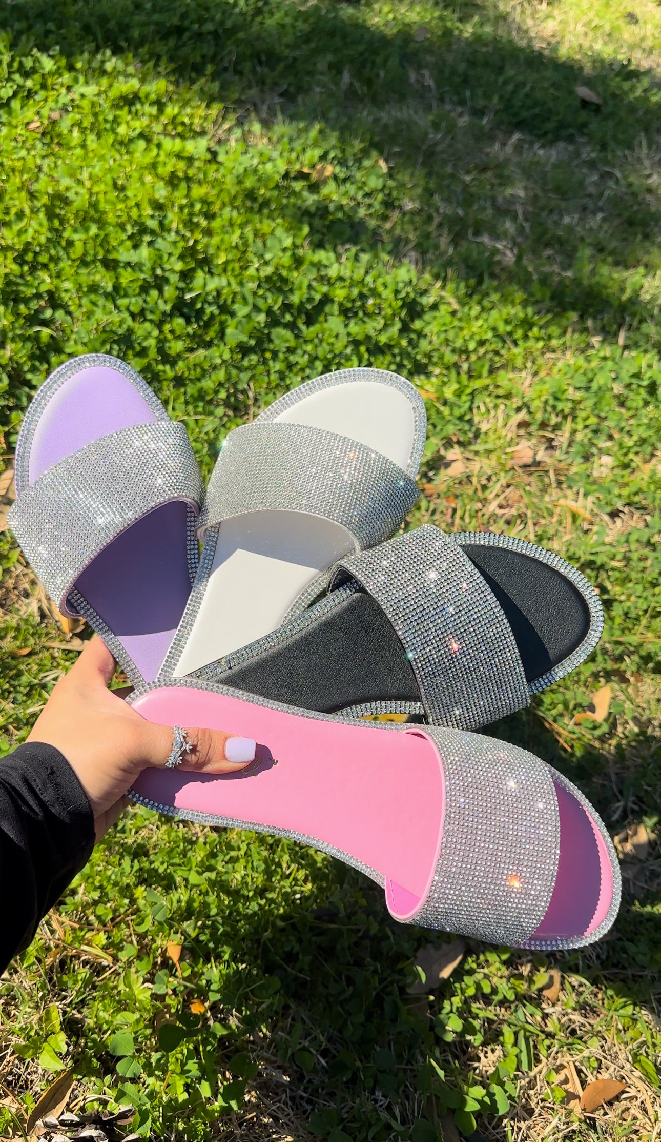 Amelia Rhinestone Sandals - Pink