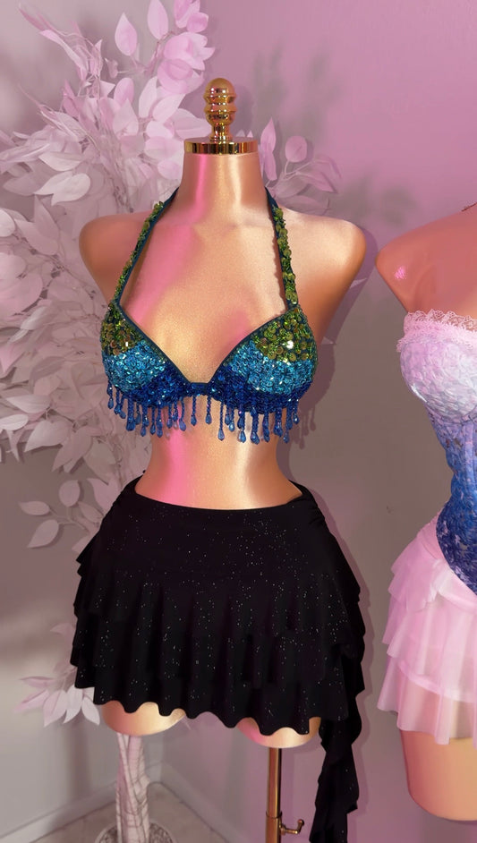 Becky Sequin Top - Blue